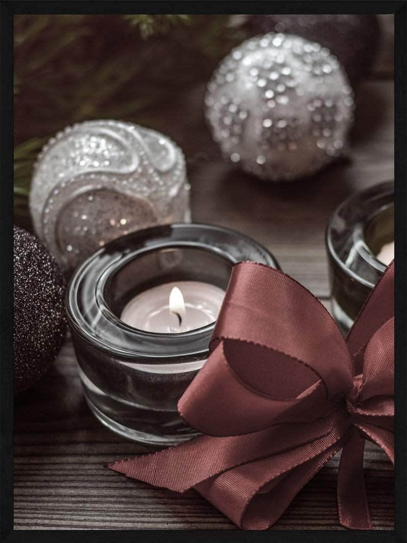 Juleplakat med Rød Sløjfe til Hygge og Julestemning