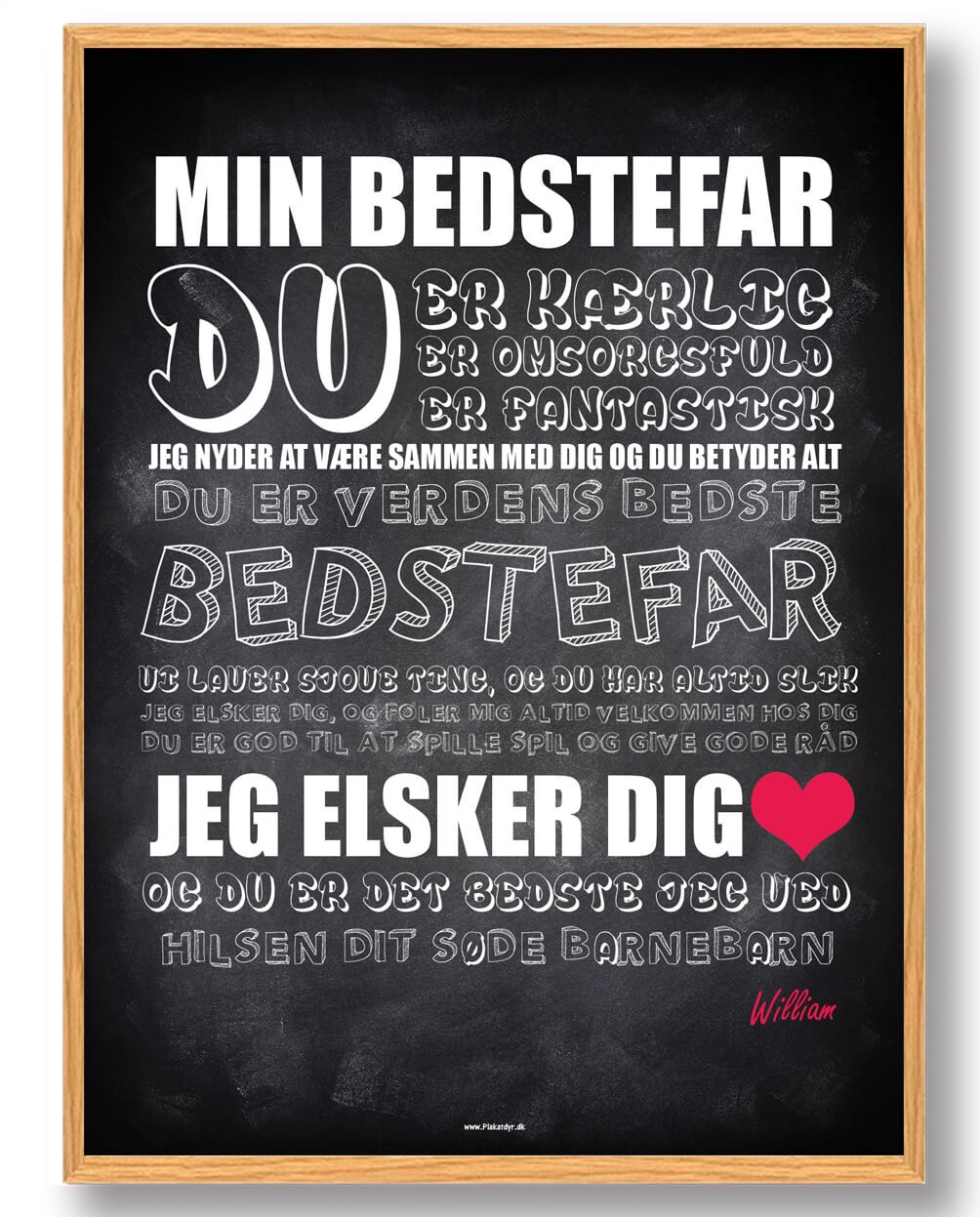 Personlig Plakat til Bedstefar – Fars Dag Overraskelse