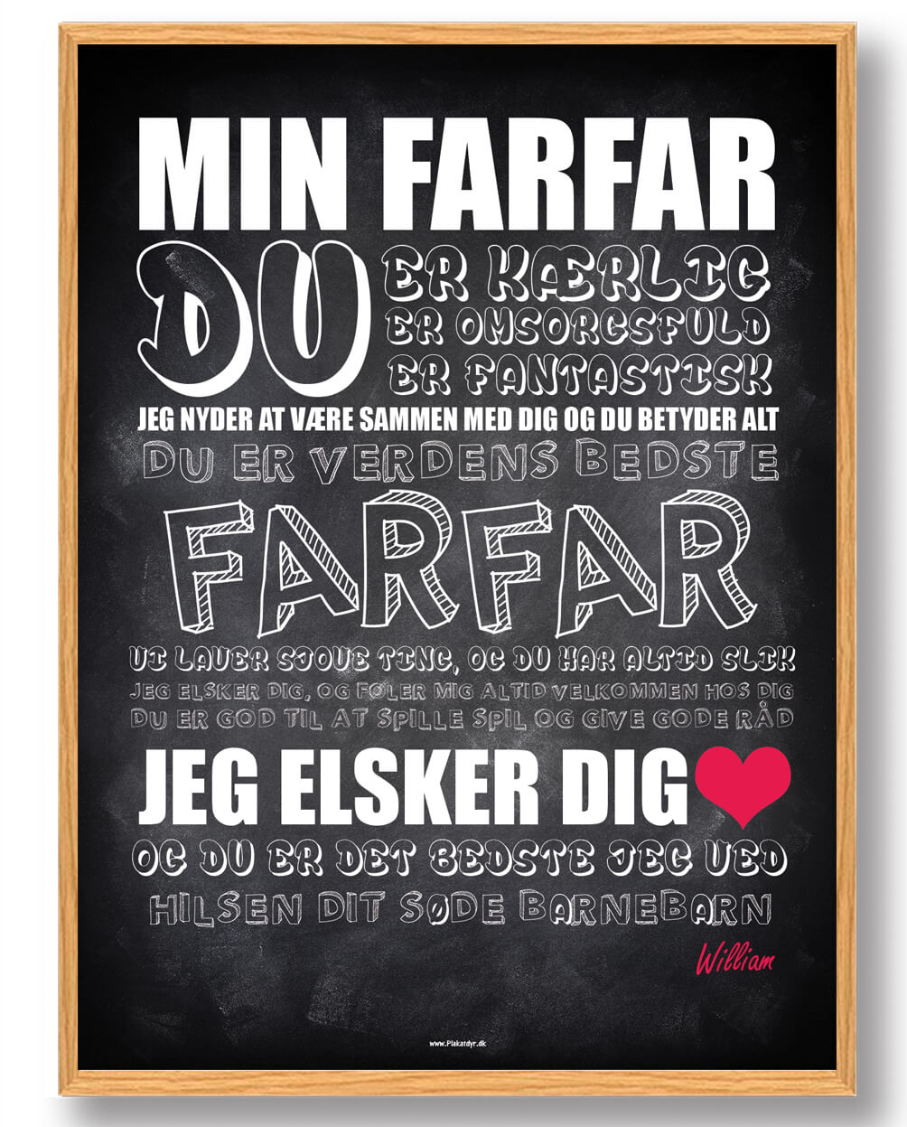 Personlig Plakat til Farfar – Fantastisk Fars Dag Gave