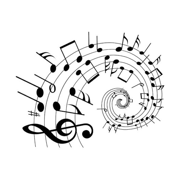 Dansende noder vægklistermærke - Musikalsk dekoration!