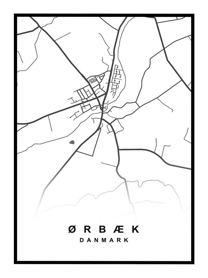 Ørbæk bykort plakat – den ideelle gave til lokalentusiaster!