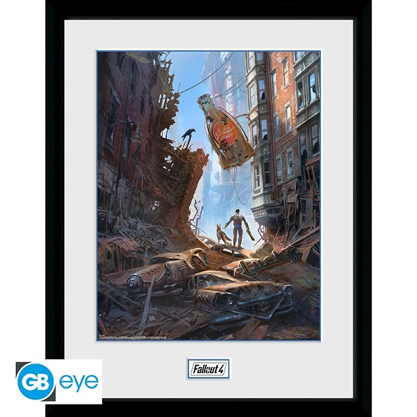 Fallout Gade Scene Plakat – Indrammet 30x40 cm