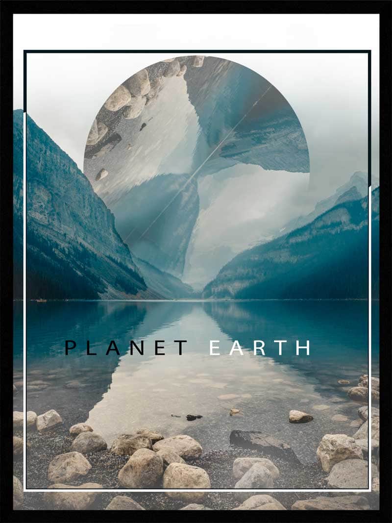 Stille sønaturplakat til dit hjem – Planet Earth