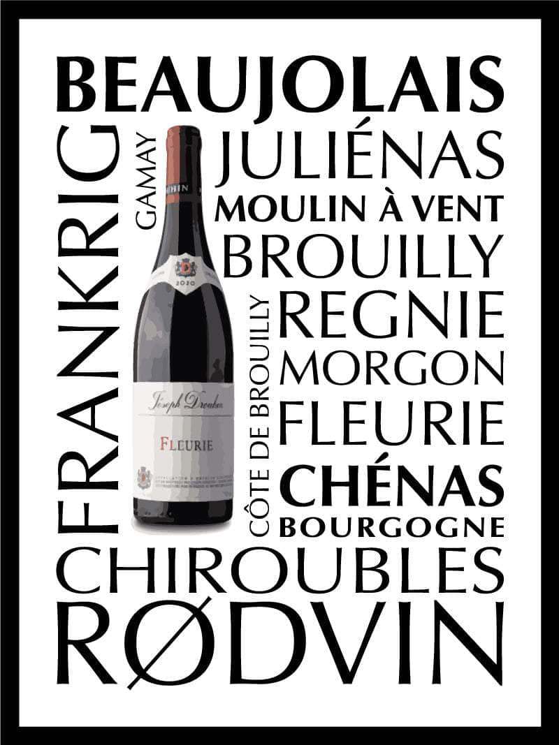 Rødvin plakat Beaujolais - Perfekt til vinelskere!