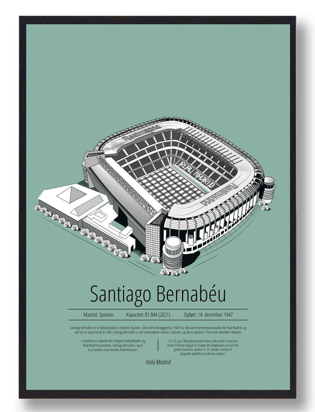 Santiago Bernabeu Plakat – Real Madrid i Mintgrøn