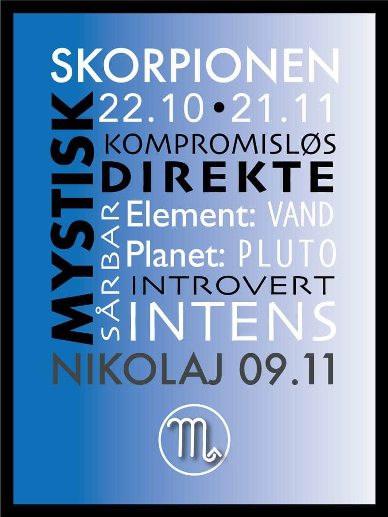 Skorpion Stjernetegn Plakat - Unik Vægdekoration til Hjemmet