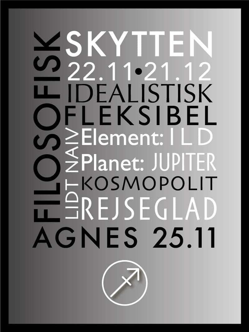 Skytten Stjernetegn Plakat med Unikke Værdier