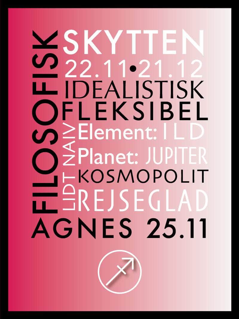 Skytten Stjernetegn Plakat - Unik Indretning til Dit Hjem