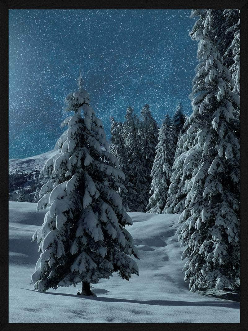 Sneklædte Træer Juleplakat til Hyggelig Julestemning
