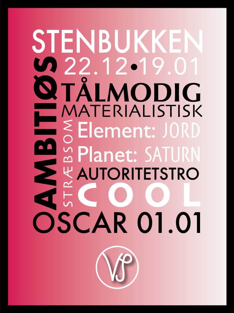 Stenbukken Stjernetegn Plakat – Unik Indretning til Hjemmet