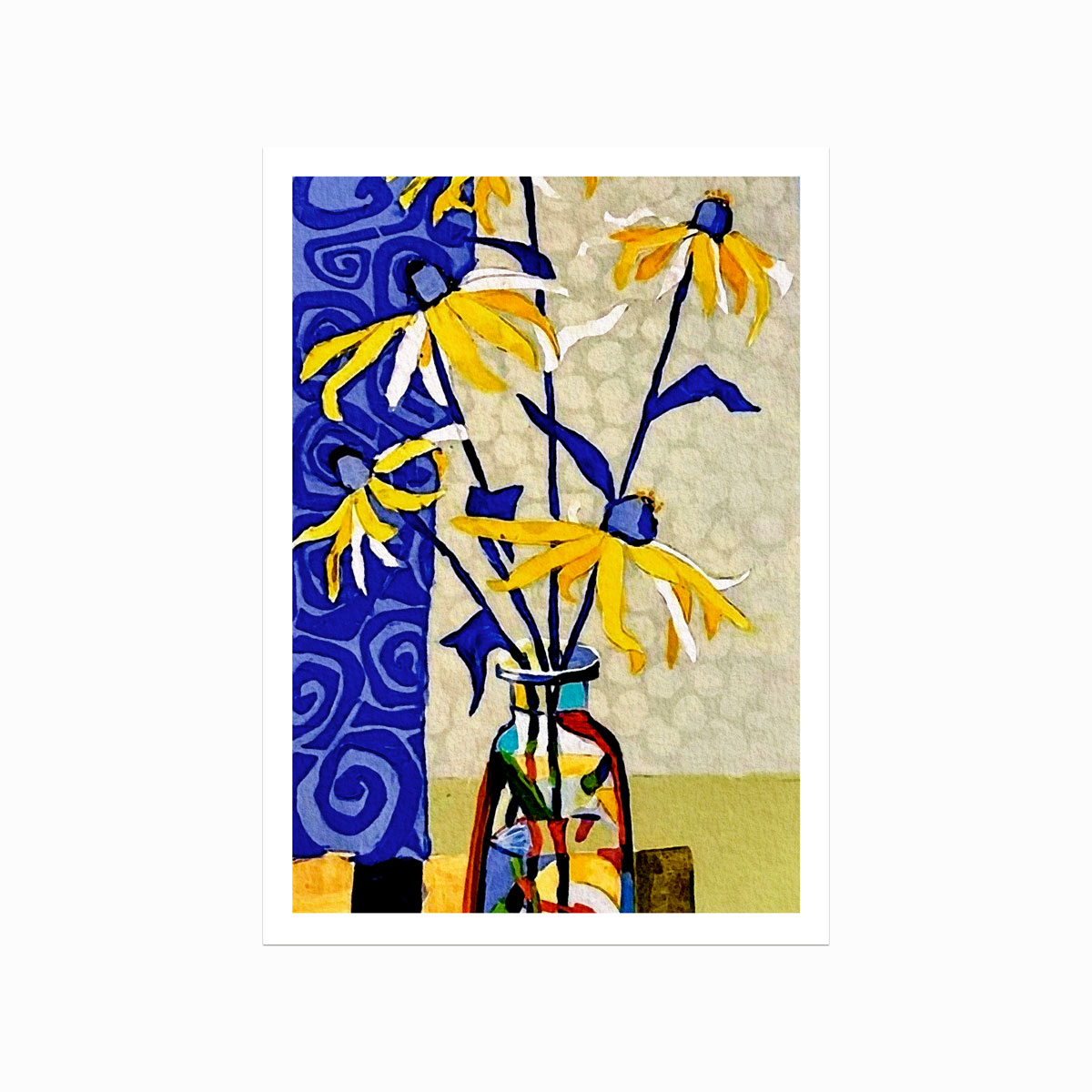 Elegant Blomsterplakat til Stilfuld Indretning i Hjemmet