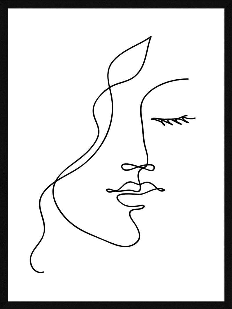 Minimalistisk plakat med elegant kvindeillustration