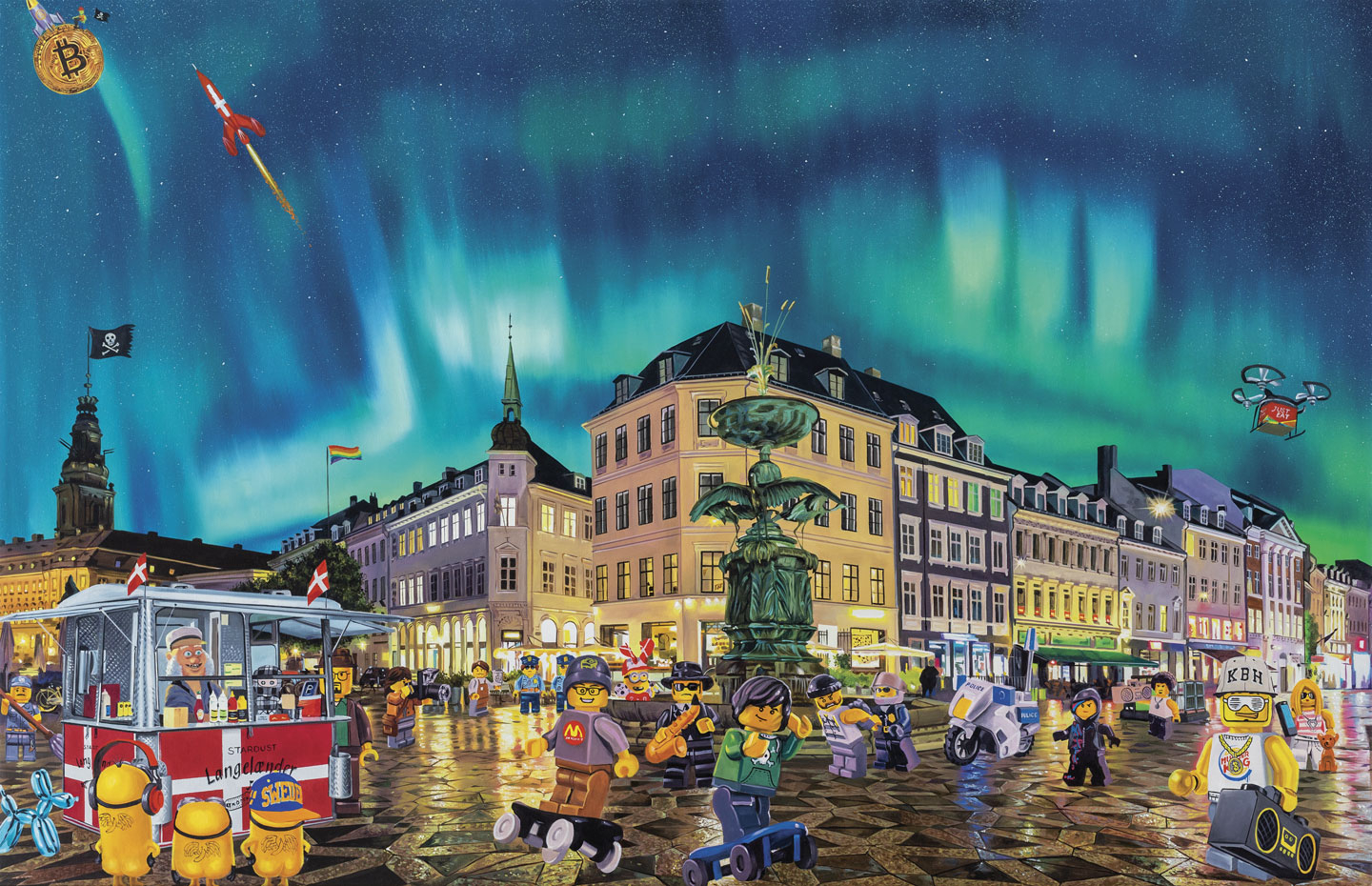 Stuart På Strøget – Unikt Pop Art Kunstværk til Dit Hjem