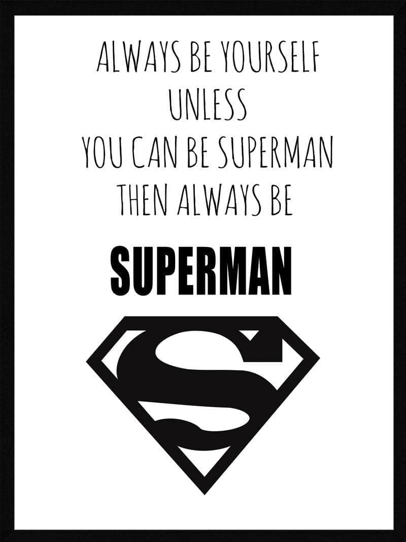 Superman plakat med logo - ideel til børneværelset!