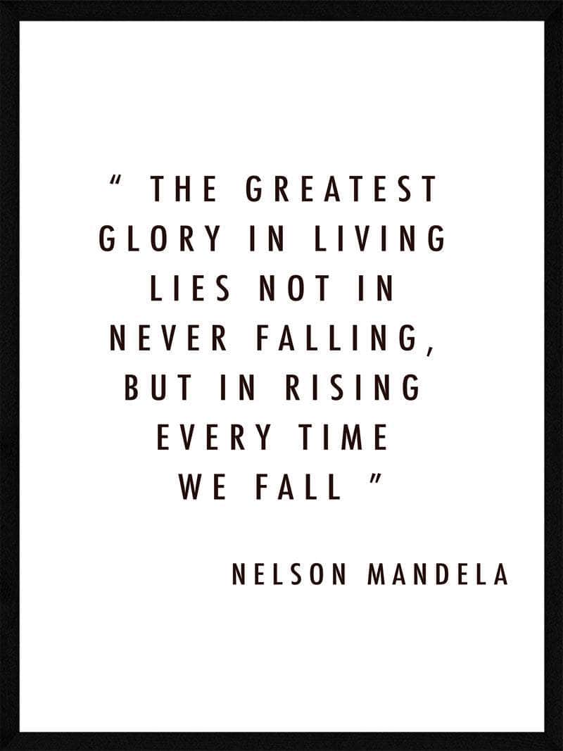 Inspirerende plakat med Nelson Mandela-citat til hjemmet