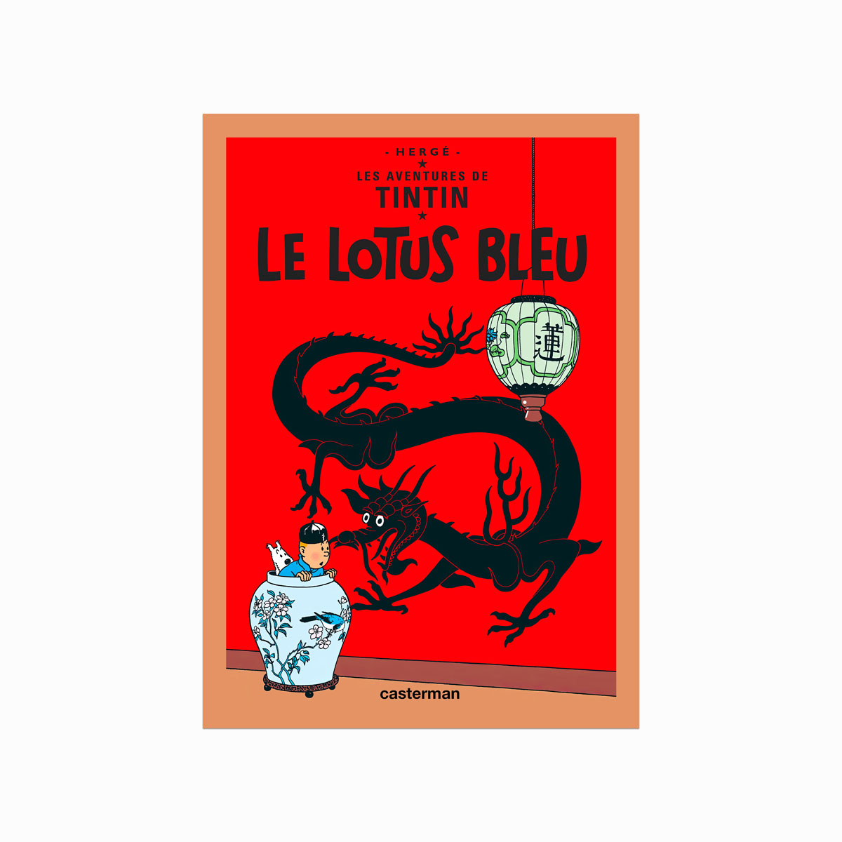 Tintin plakat – Le Lotus Bleu (1936) til vægdekoration