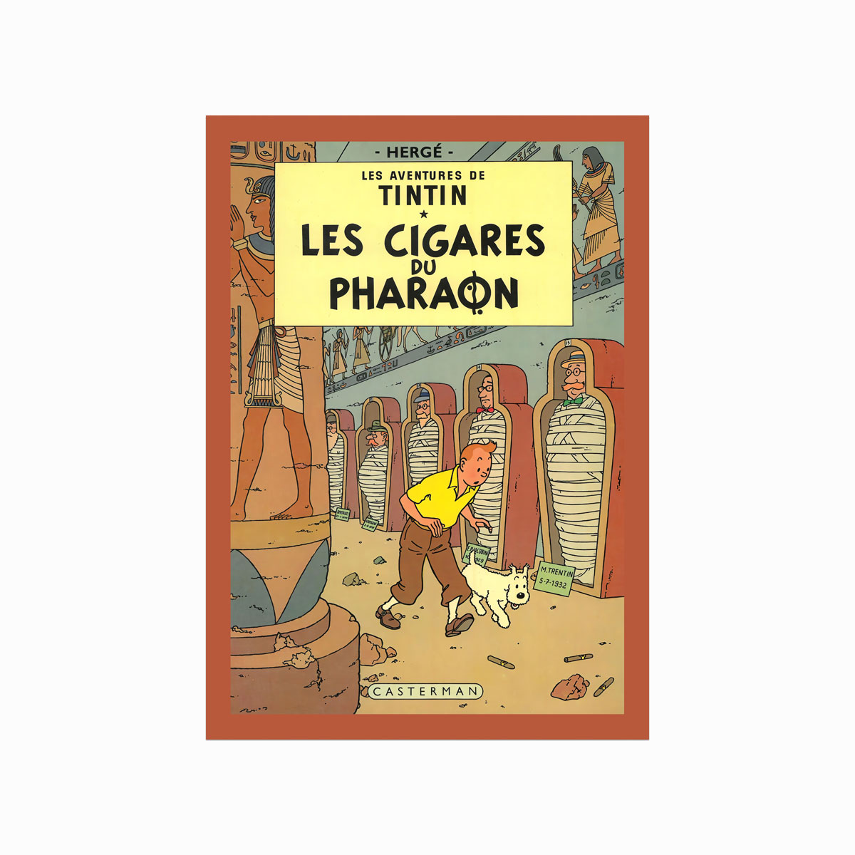Tintin Plakat – Les Cigares du Pharaon (1934) på udsalg!