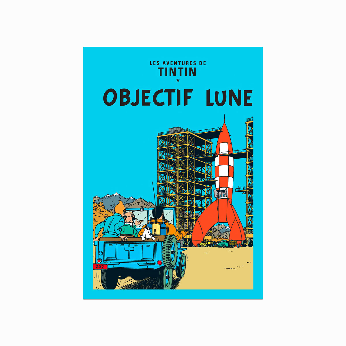 Tintin Plakat – Objektiv Måne (1953) til Samlere!