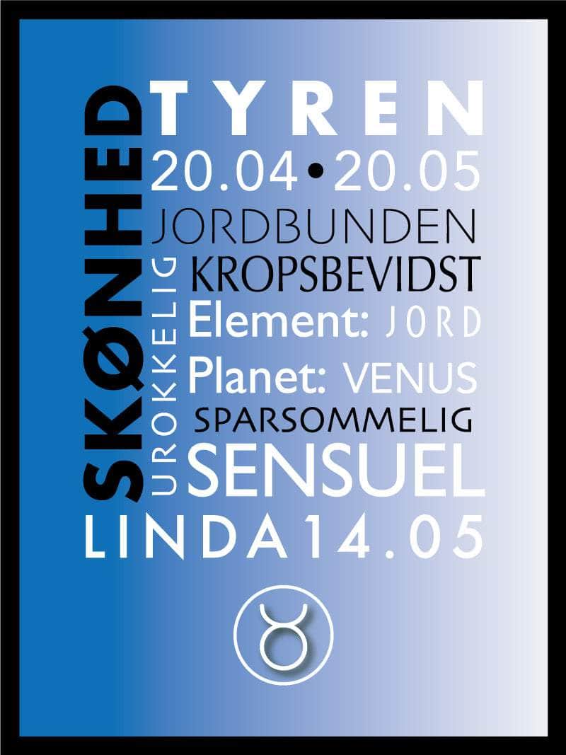 Tyren Stjernetegn Plakat – Astrologi til Dit Hjem