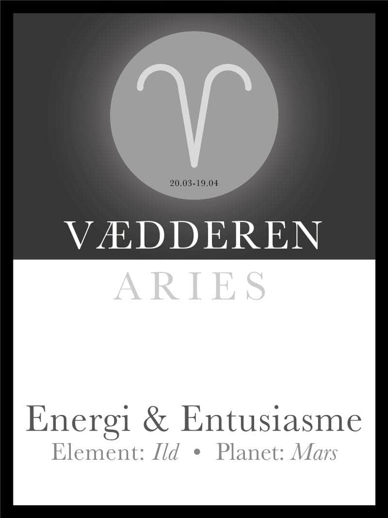 Vædderen Stjernetegn Plakat – Unik Indretning til Hjemmet