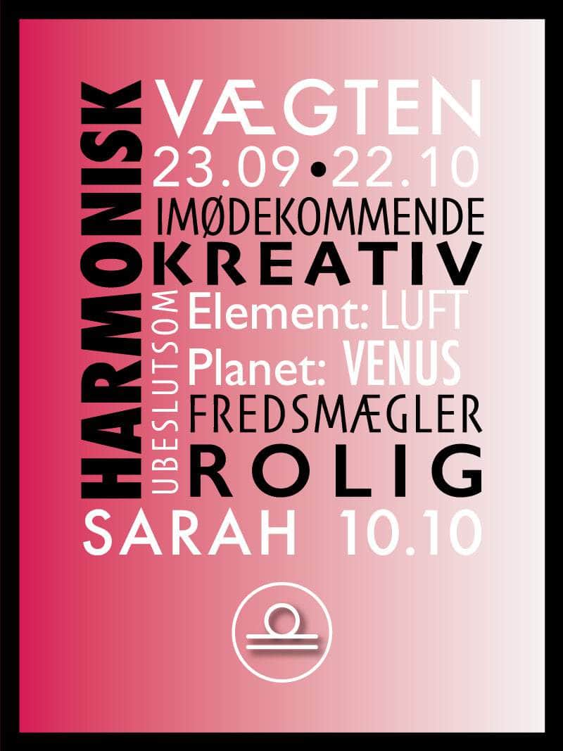 Vægten Stjernetegn Plakat – Elegant Astrologisk Dekoration