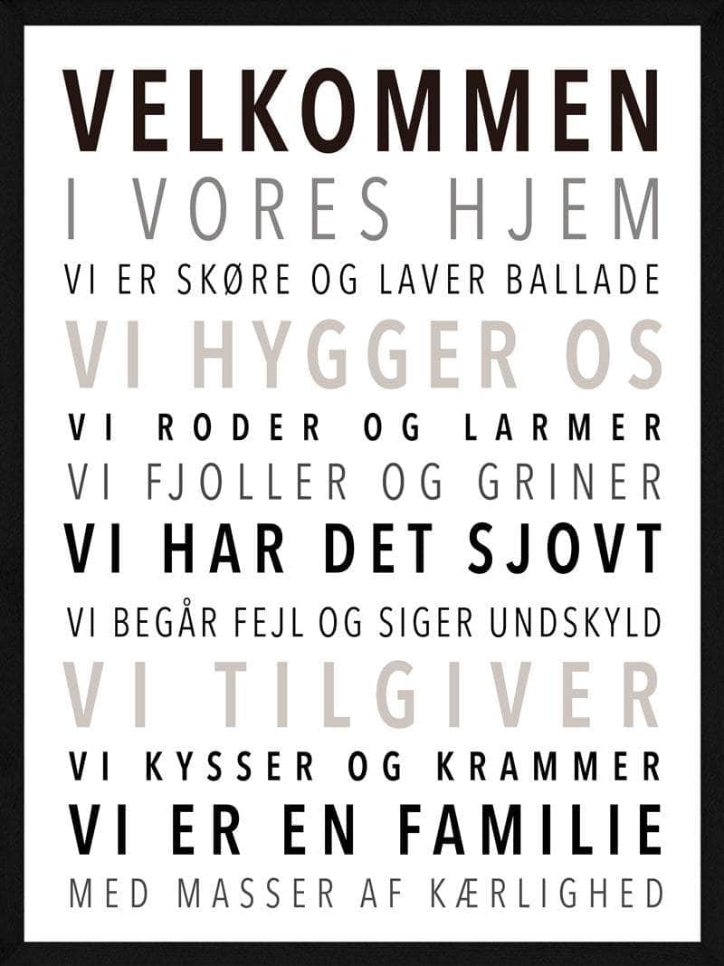 Indbydende Vægplakat - Velkommen til Vores Hjem