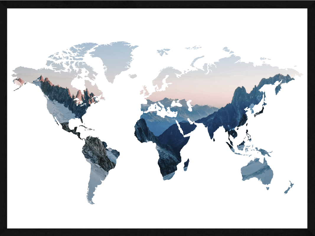 Verdenskort plakat – Top of the World til dit hjem
