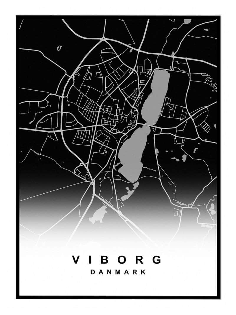 Viborg Plakat med detaljeret bykort – Et must-have!
