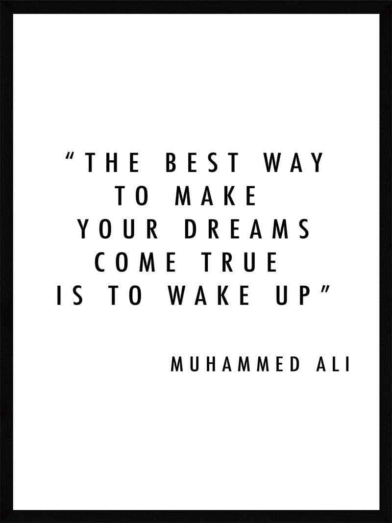 Inspirerende Muhammed Ali Plakat med Citat til Hjemmet
