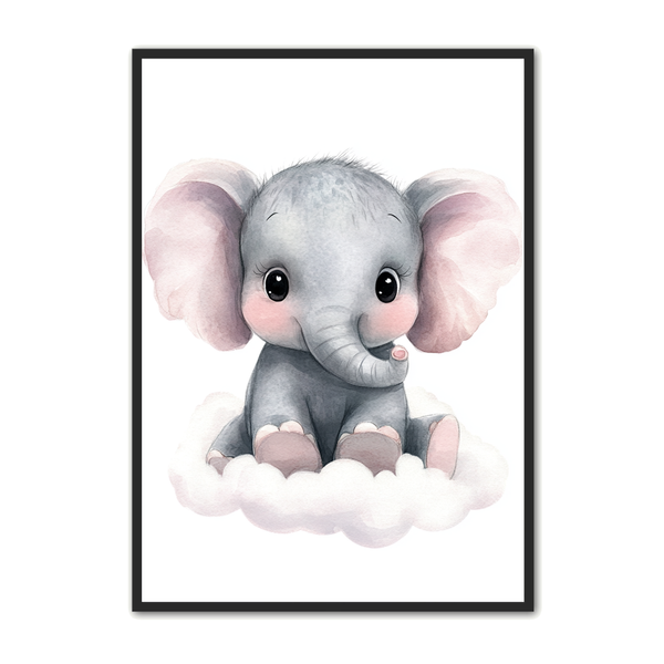 Elefant Plakat 21 – Blid Drøm – Børneplakat Tilbud!