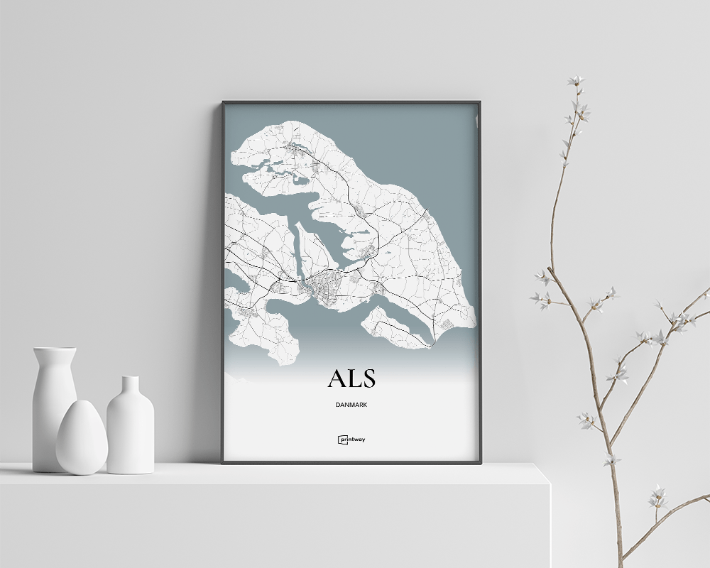Als Bykort Plakat – Minimalistisk Indretning til Dit Hjem