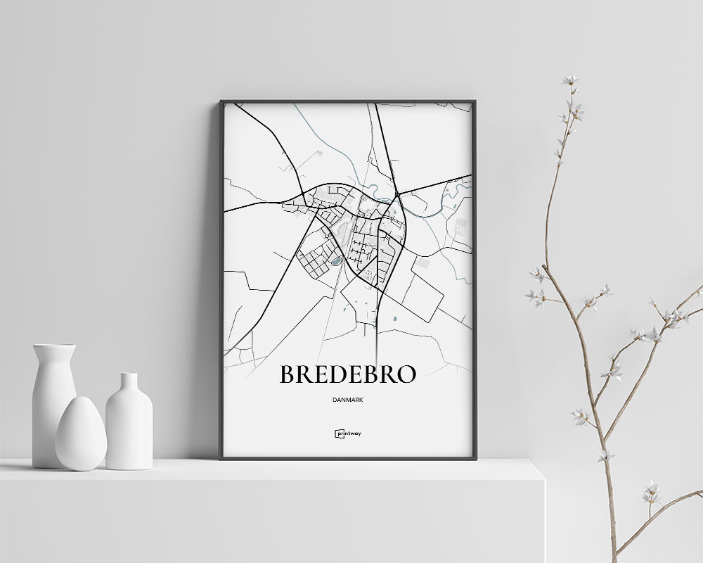 Bredebro Bykort Plakat - Stilrent Design 60x84 cm