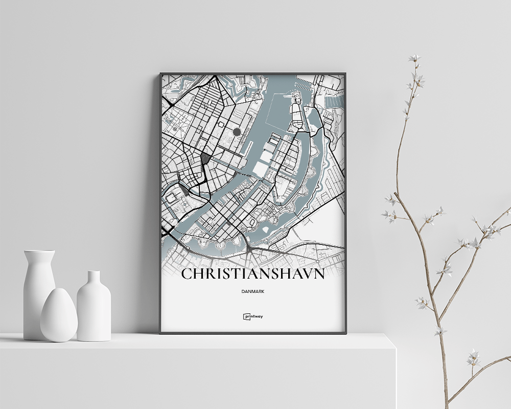 Minimalistisk Christianshavn Plakat 21x30 cm – Indretning