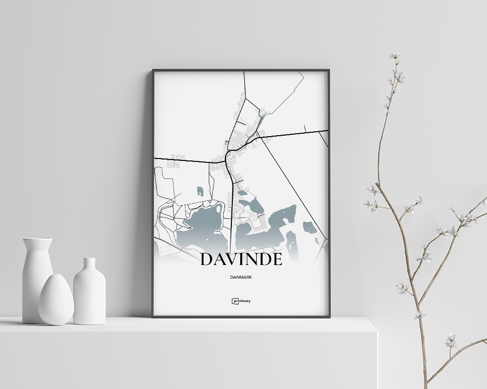 Davinde Bykort Plakat 50x70 cm – Minimalistisk Design