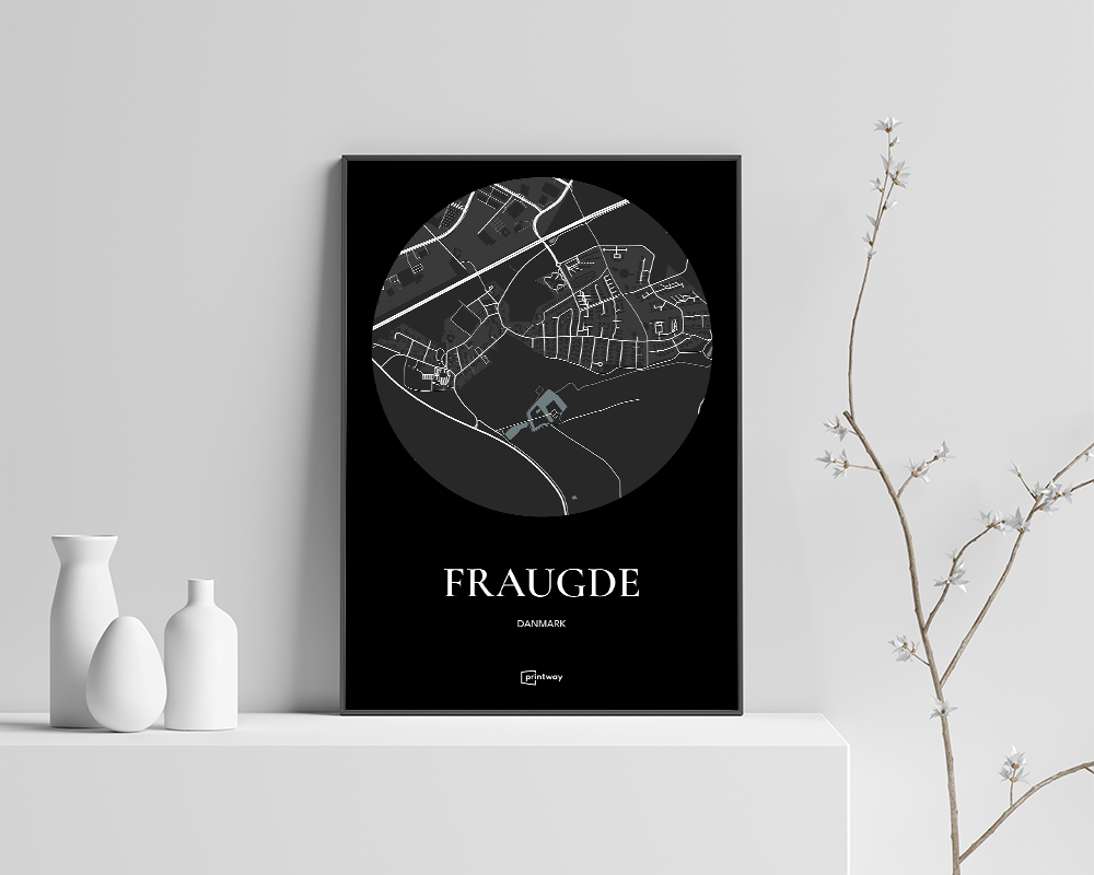 Fraugde Bykort Plakat - Sort 70x100 cm Design
