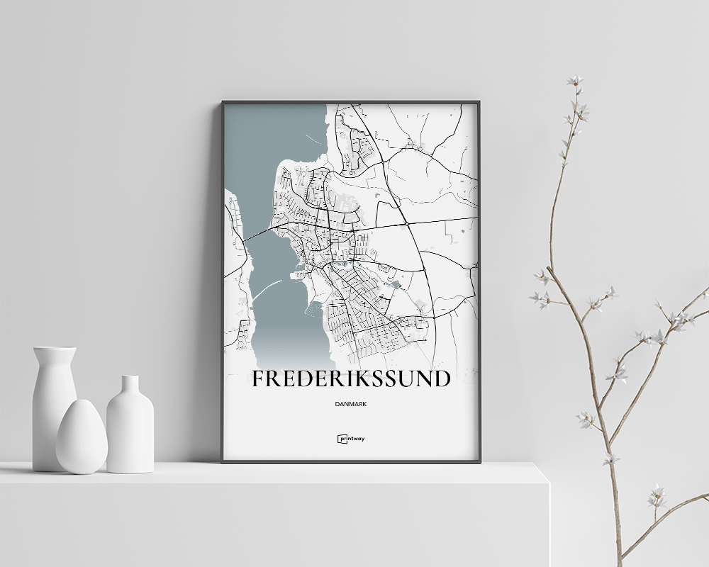 Frederikssund Bykort Plakat - Elegant Design 70x100 cm