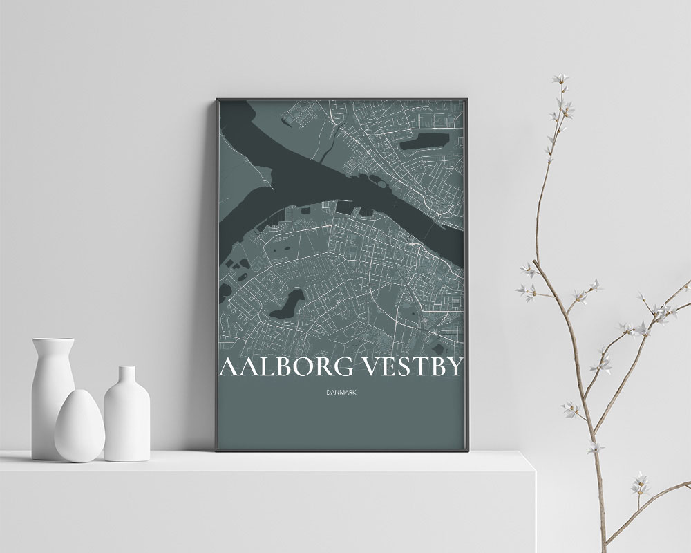 Aalborg Vestby Plakat i Skovgrøn – Stilfuld Indretning
