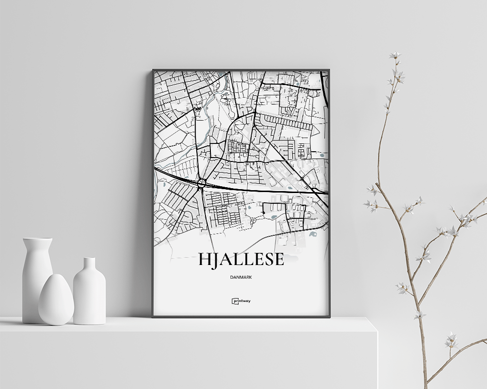 Hjallese Plakat 21x30 cm - Minimalistisk Indretningstilbehør