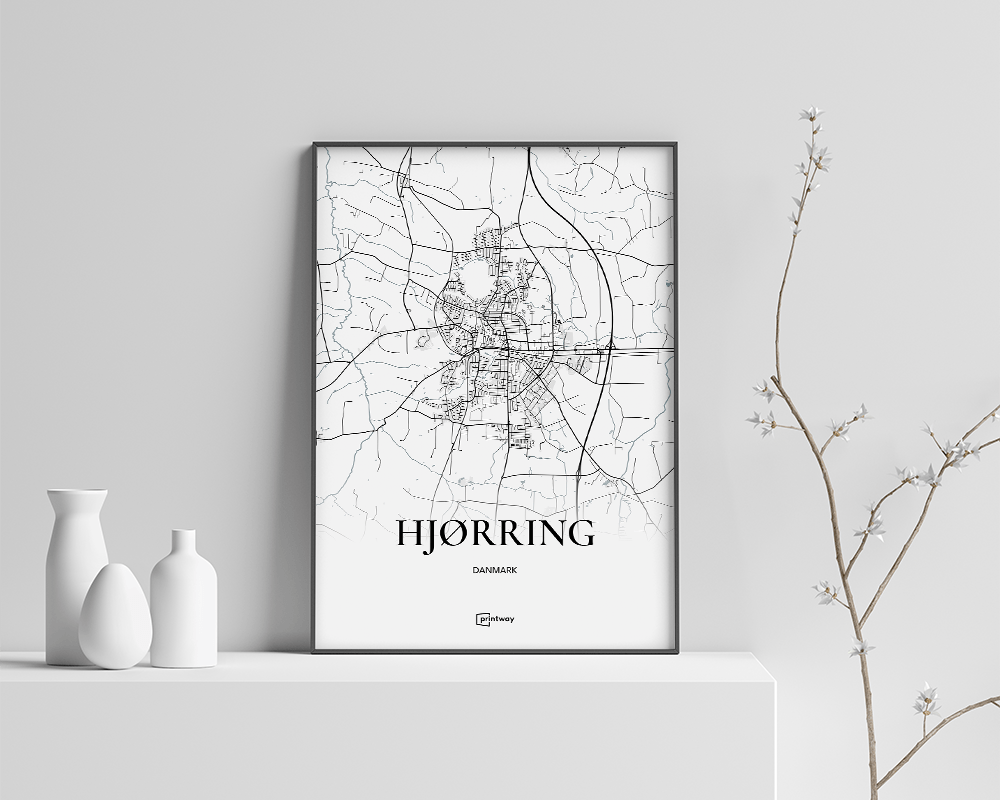 Hjørring Bykort Plakat – Unik Indretning til Dit Hjem
