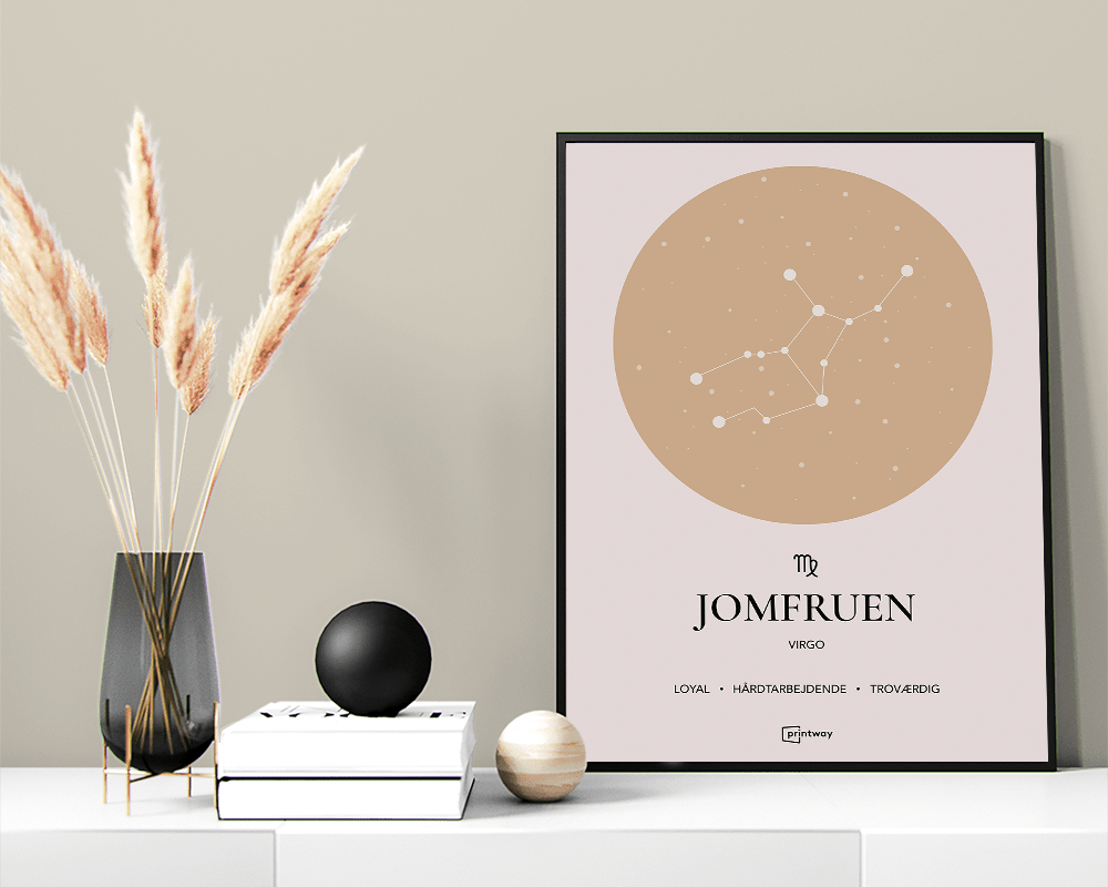 Jomfruen Stjernetegn Plakat i Guld – 60x84 cm A1