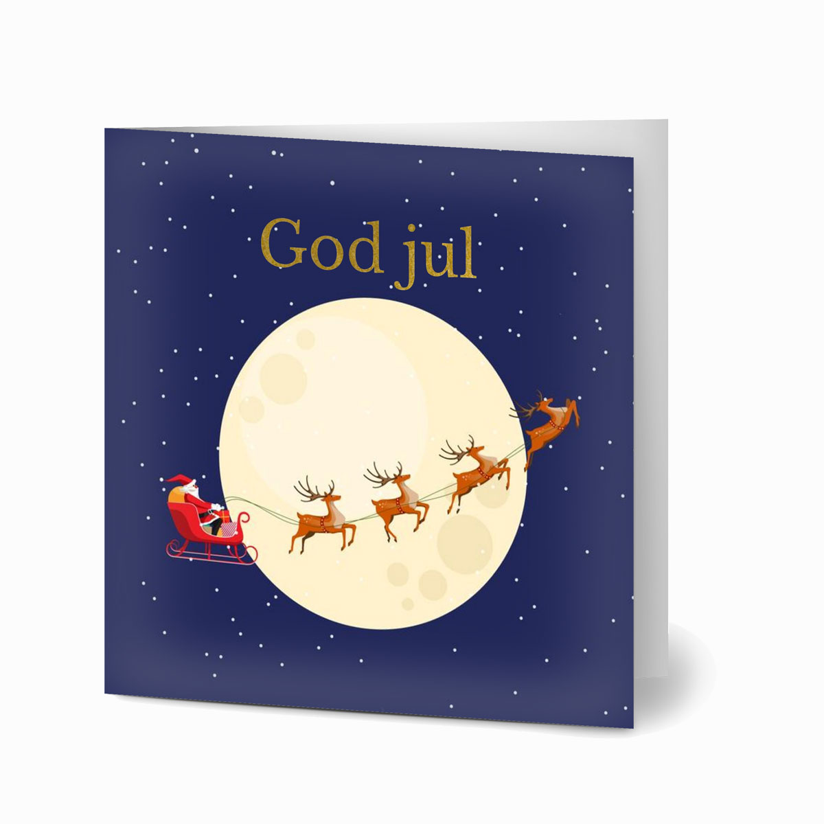 Elegante Julekort - Santas Sleigh Ride (10 stk. inkl. kuverter)