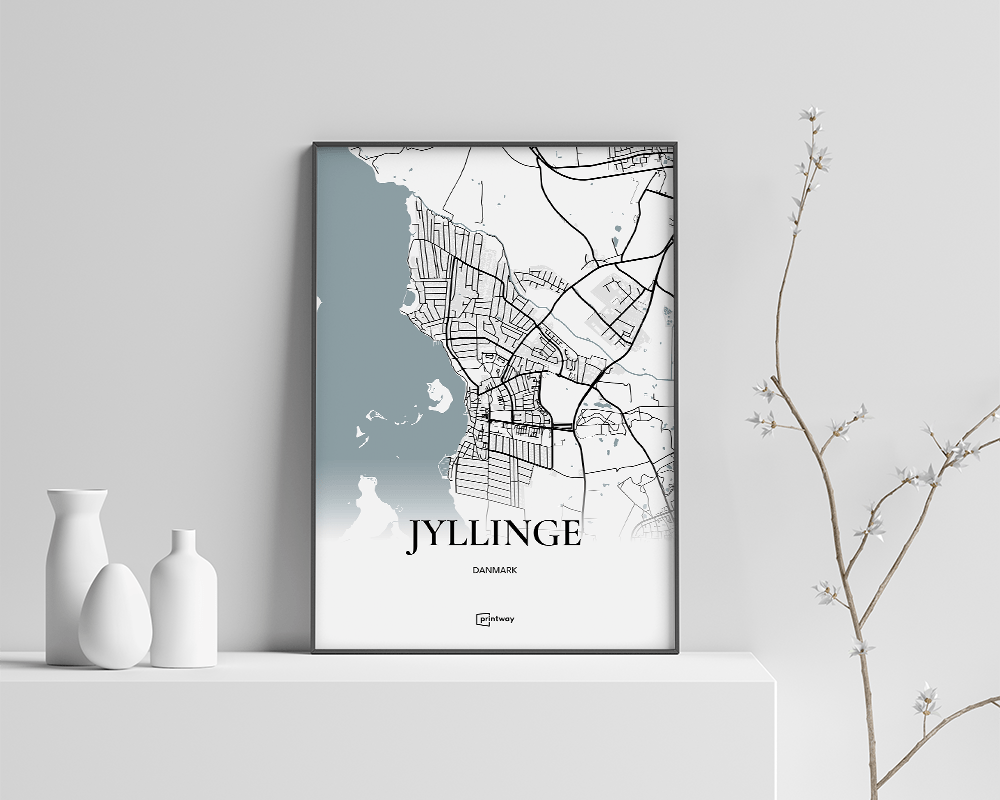 Jyllinge Bykort Plakat - Minimalistisk Design 70x100 cm