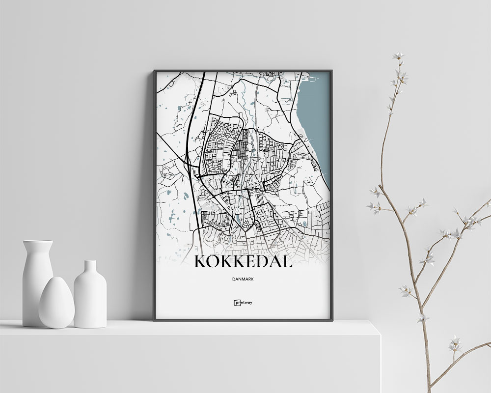 Kokkedal Bykort Plakat 60x84 cm – Minimalistisk Design