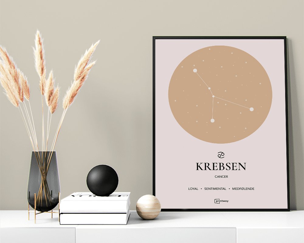 Stenbukken Stjernetegn Plakat i Guld – Elegant Vægkunst