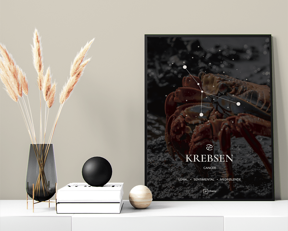 Krebsen Stjernetegn Plakat – Minimalistisk A1 Design