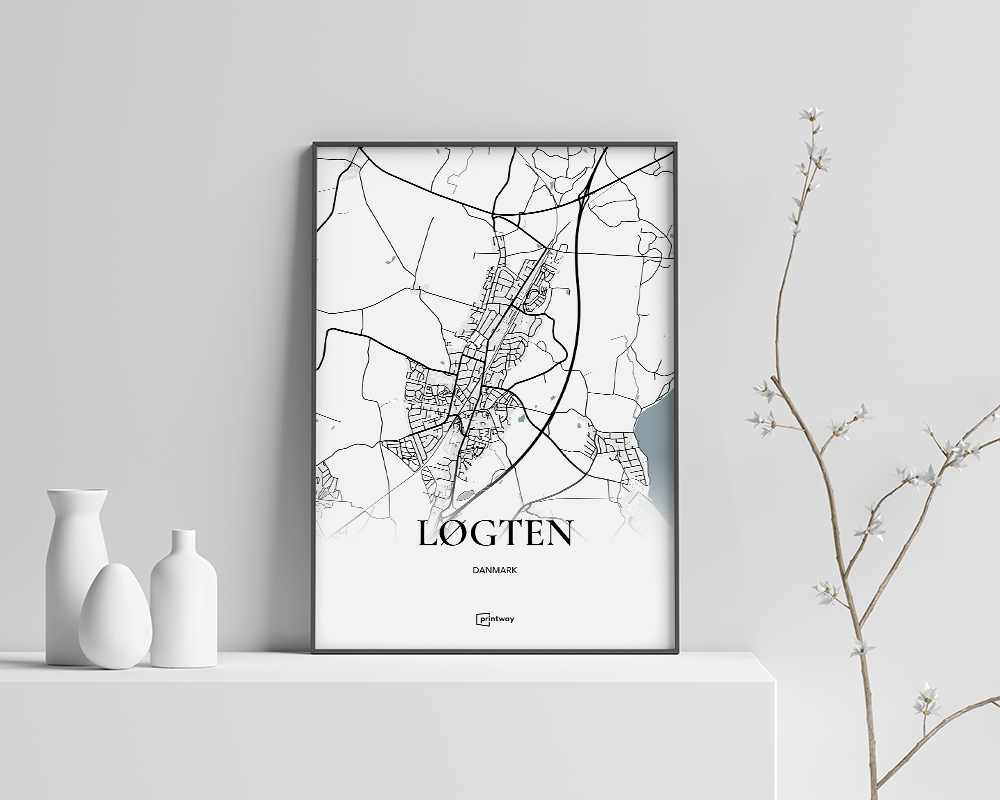 Løgten Bykort Plakat - Elegant Design til Dit Hjem