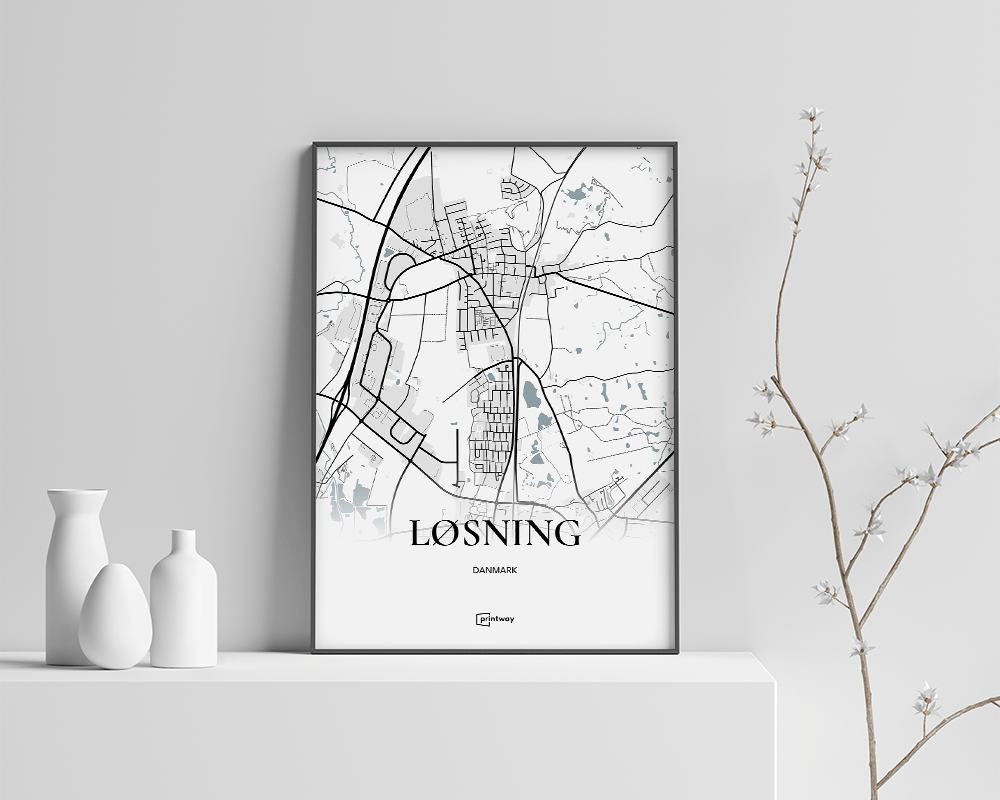 Minimalistisk Bykort Plakat 21x30 cm – Unik Design!