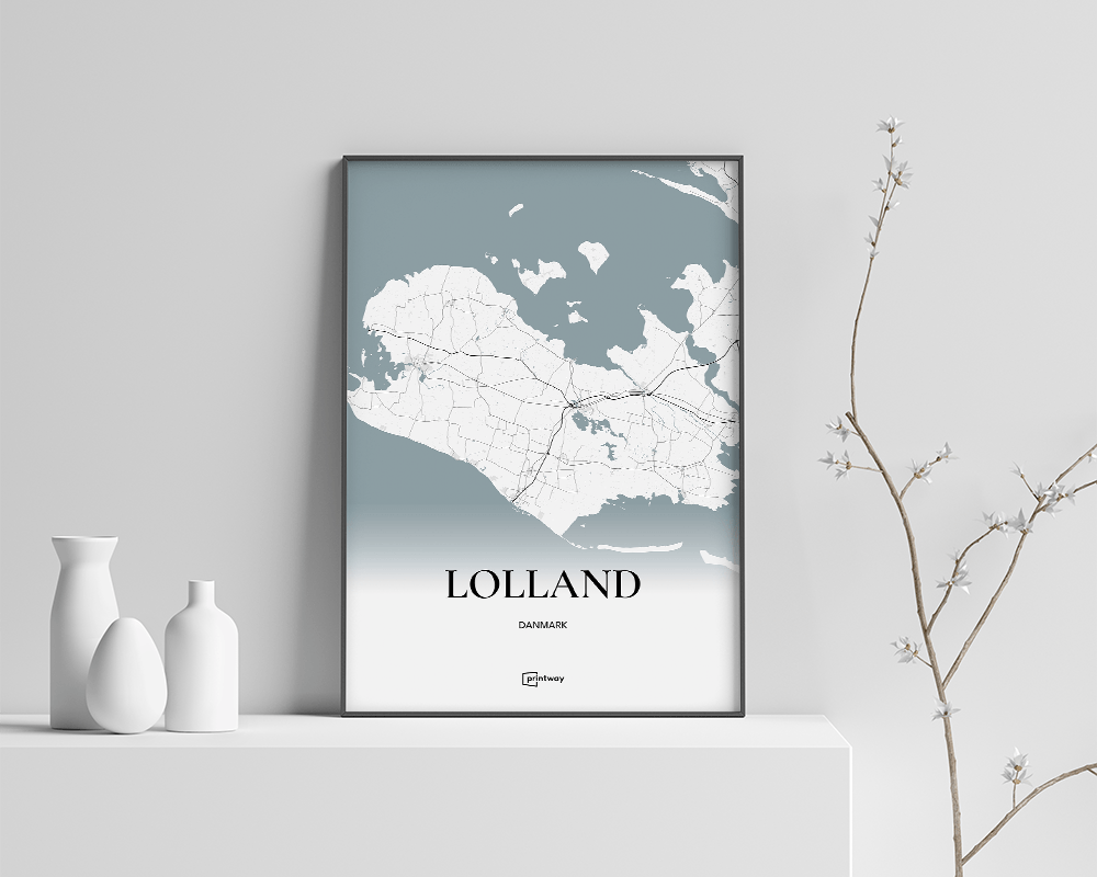 Lolland Bykort Plakat – Stilrent Design A4 21x30 cm