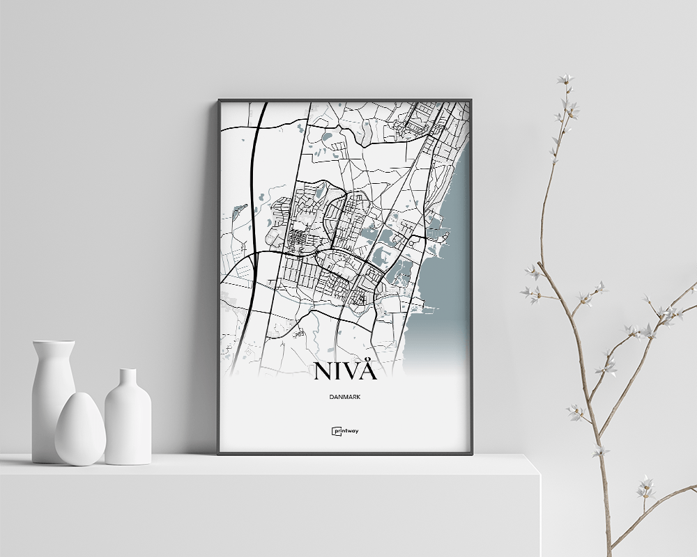 Nivå Bykort Plakat 70x100 cm – Elegant Indretningselement