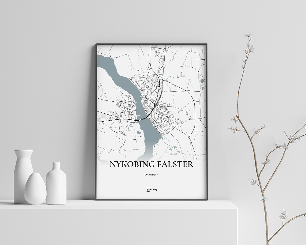 Nykøbing Falster Plakat – Elegant Bykort til Dit Hjem